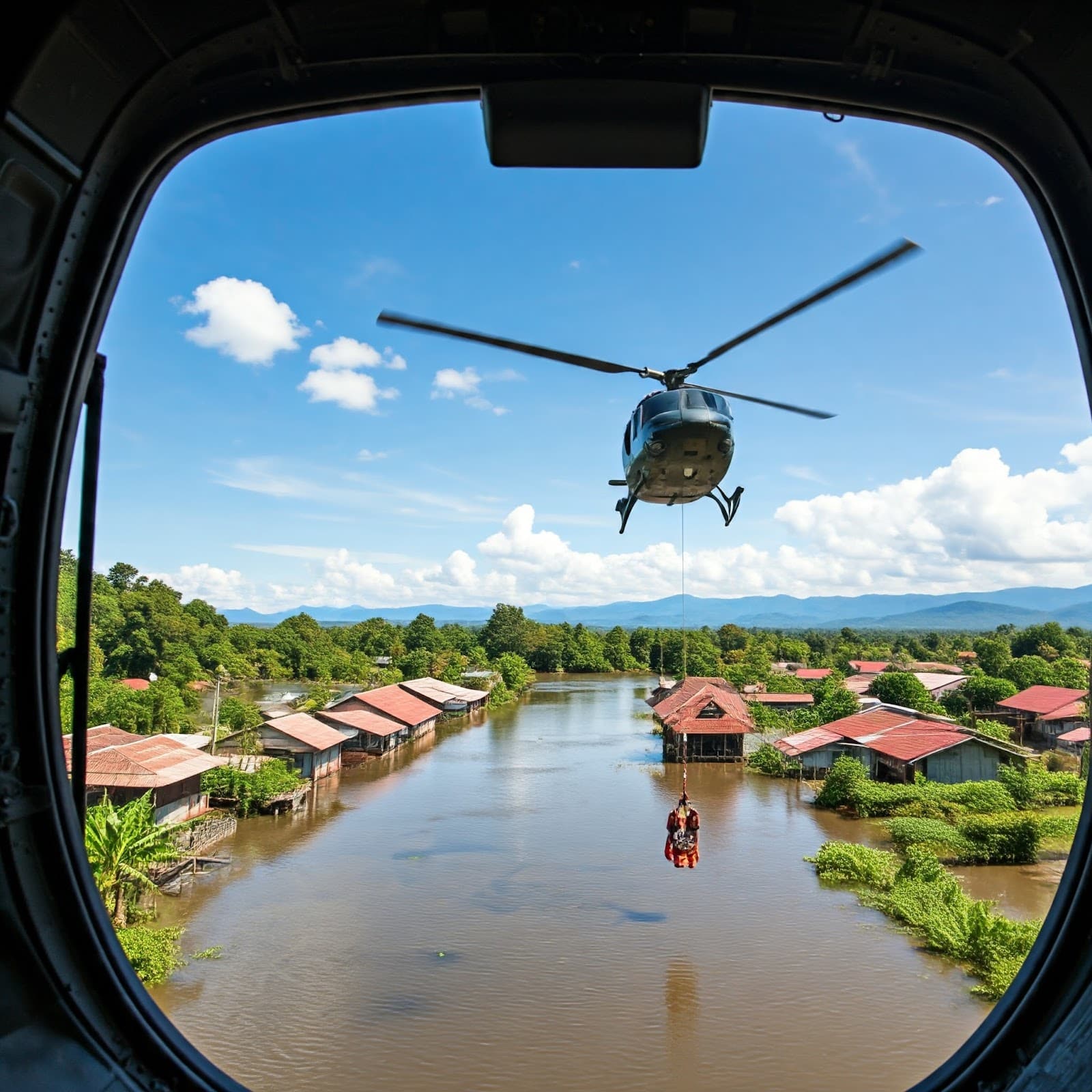 ฝูงบิน 416 ช่วยชีวิตชาวแม่สายกว่า 30 ครัวเรือน