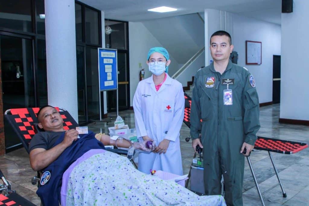 กองบิน ๑ ร่วมใจบริจาคโลหิตเฉลิมพระเกียรติ สืบสานพระราชกรณียกิจ