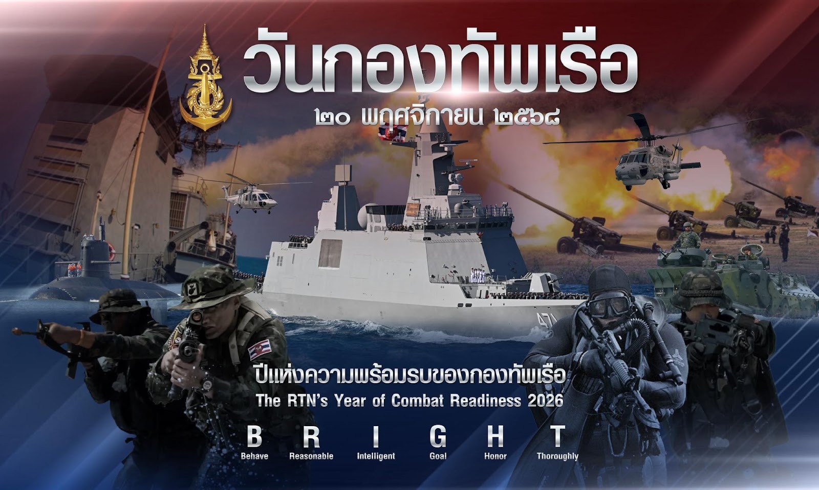 20 พฤศจิกายน วันกองทัพเรือไทย น้อมรำลึกรากฐานแห่งความมั่นคง